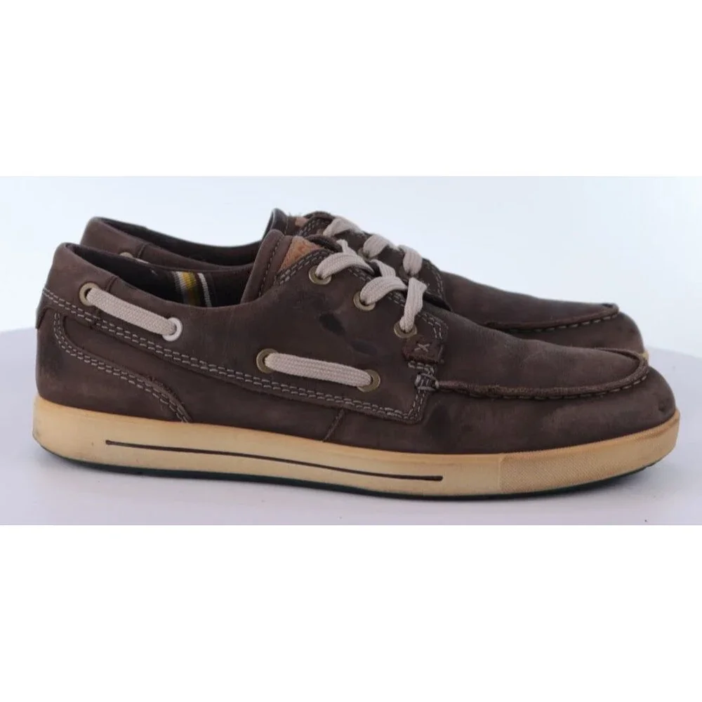 ECCO Men's Casual Comfort Boat Shoes Size EU 40 US 6-6.5 Leather Brown